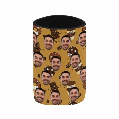 Custom Custom Can Cooler With Boyfriend face Personalized Coffee Chocolate Neoprene Koozies Non Slip for Beer Cans and Bottles - YesCustom