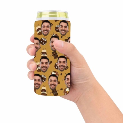 Custom Custom Can Cooler With Boyfriend face Personalized Coffee Chocolate Neoprene Koozies Non Slip for Beer Cans and Bottles - YesCustom