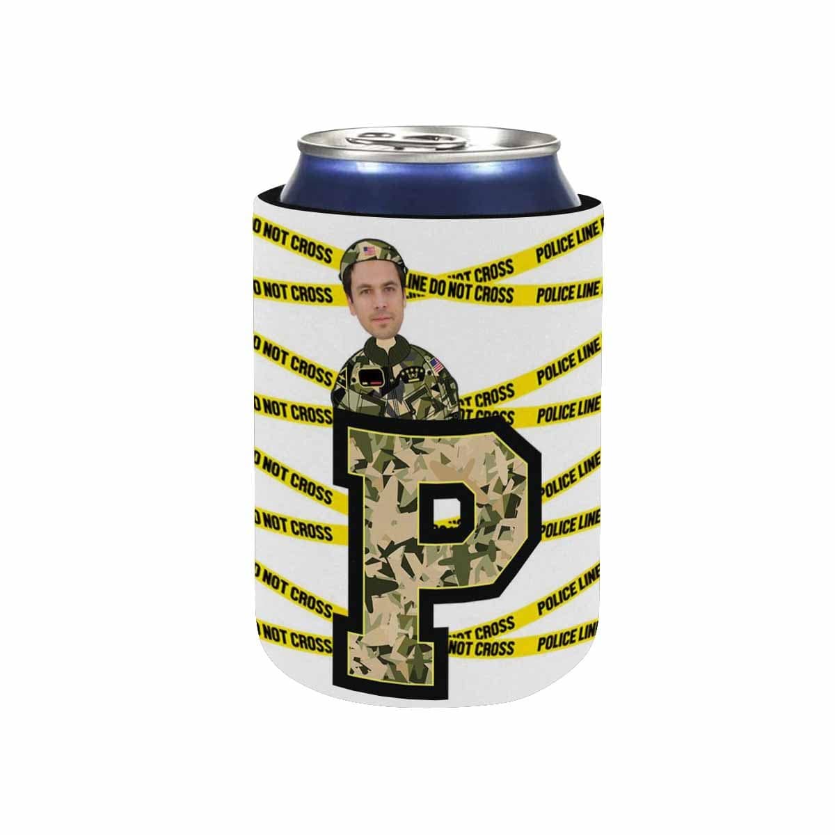 Custom Custom Can Cooler With Boyfriend face Personalized Police Neoprene Koozies Non Slip for Beer Cans and Bottles - YesCustom