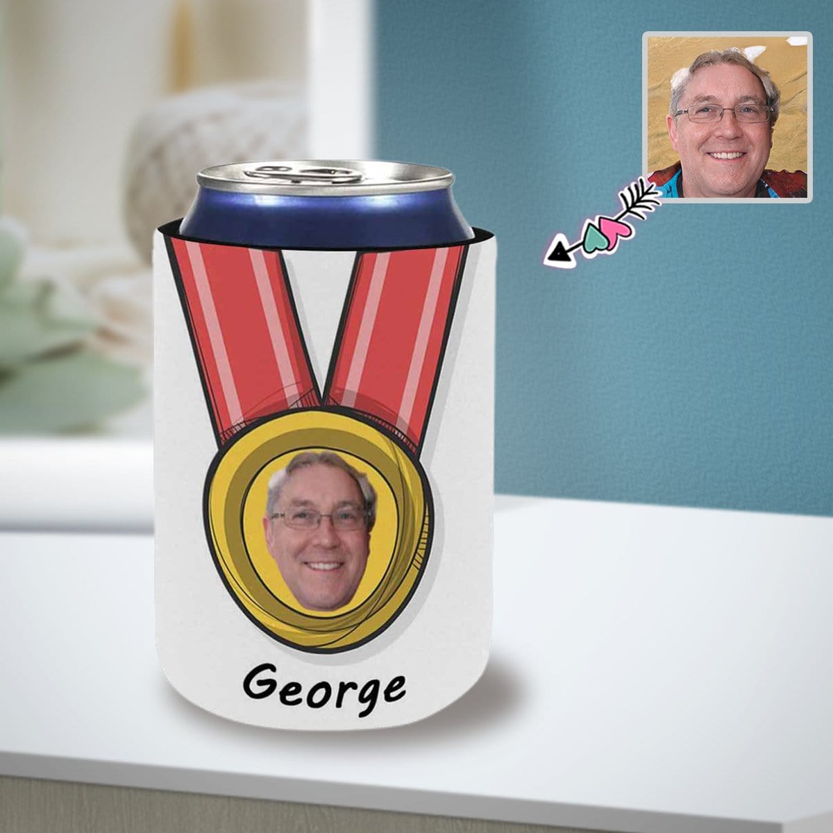 Custom Custom Can Cooler With Photo Personalized Athlete Neoprene Koozies Non Slip for Beer Cans and Bottles - YesCustom