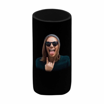 Custom Custom Can Cooler With Photo Personalized Black Background Neoprene Koozies Non Slip for Beer Cans and Bottles - YesCustom