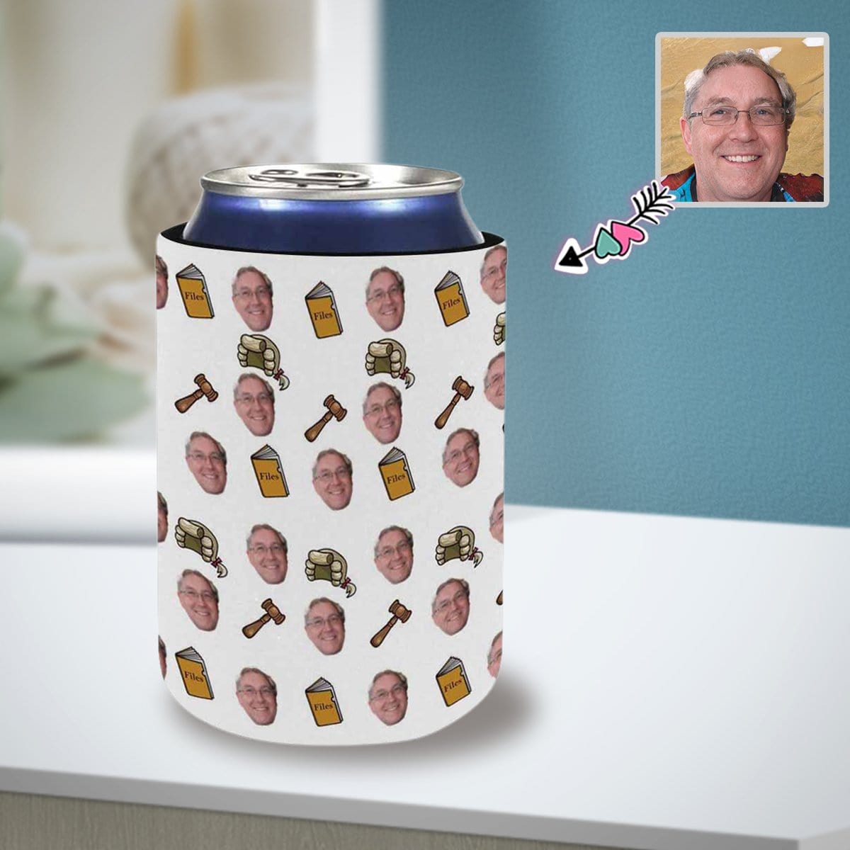 Custom Custom Can Cooler With Photo Personalized Judge Neoprene Koozies Non Slip for Beer Cans and Bottles - YesCustom
