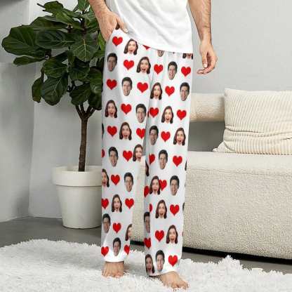 Custom Custom Cat Dog Face Solid Color Pajama Pants and Pet Dog Bandana - YesCustom