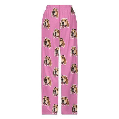 Custom Custom Cat Dog Face Solid Color Pajama Pants and Pet Dog Bandana - YesCustom