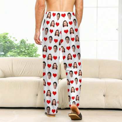 Custom Custom Cat Dog Face Solid Color Pajama Pants and Pet Dog Bandana - YesCustom