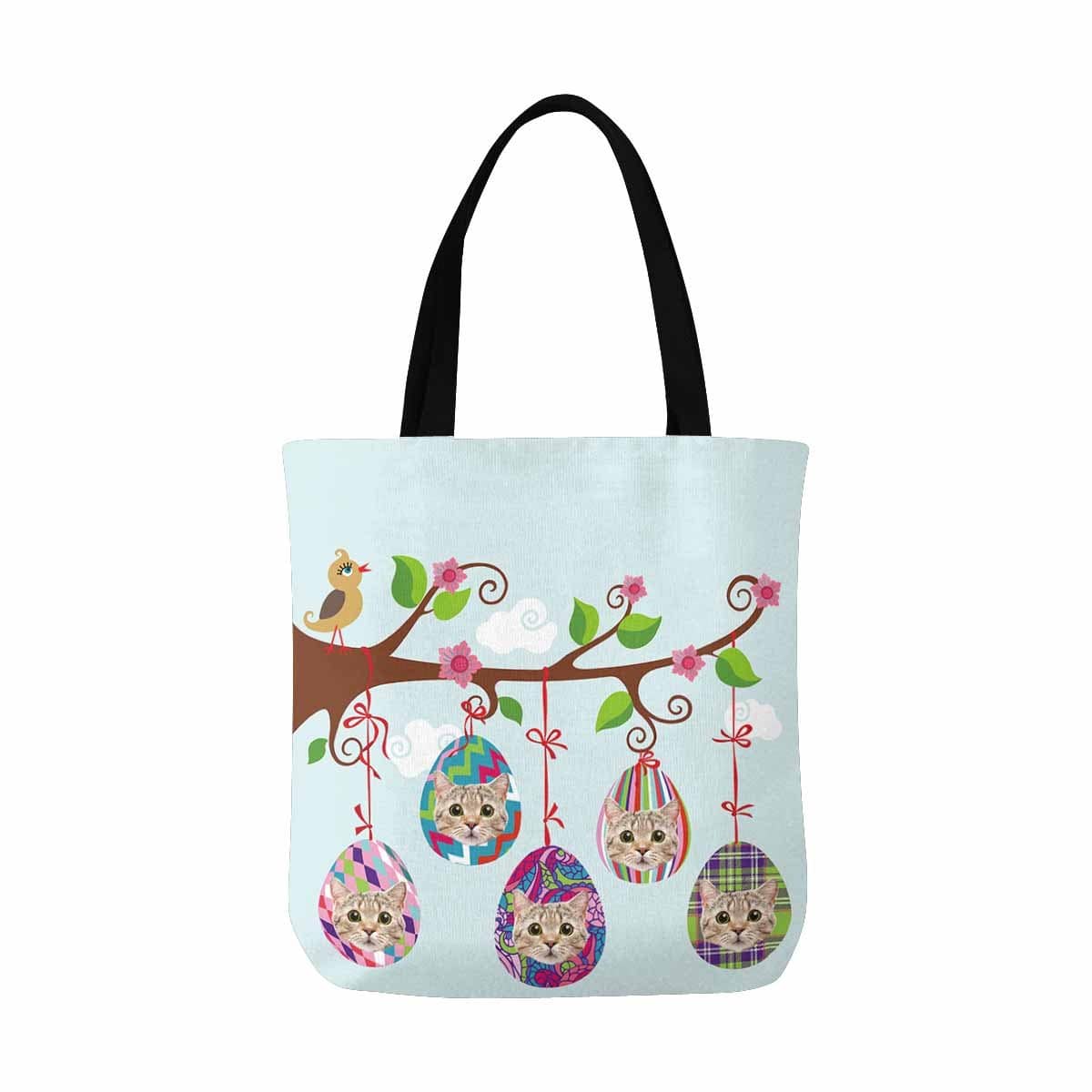 Custom Custom Cat Face Easter Eggs Canvas Tote Bag - YesCustom