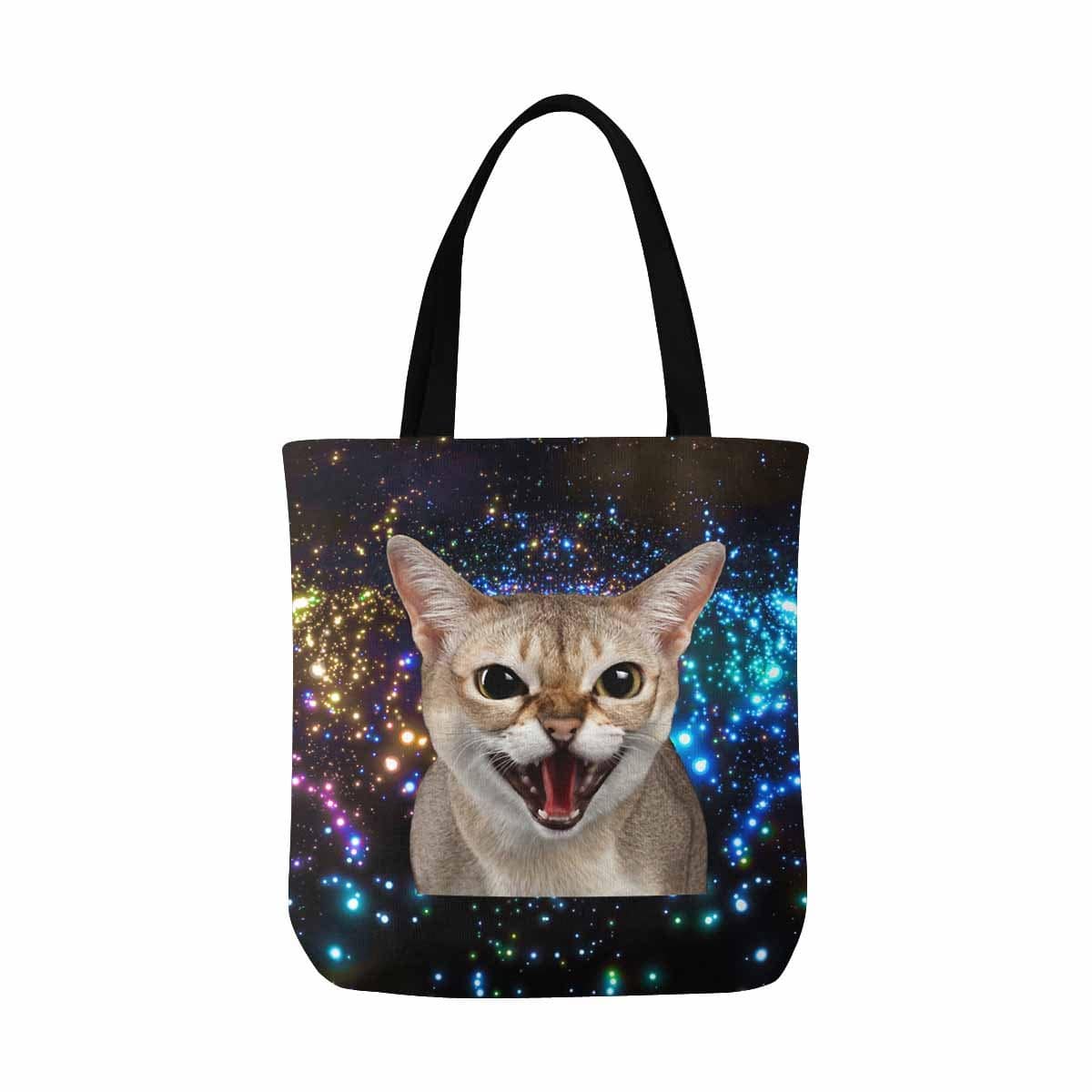 Custom Custom Cat Face Galaxy Canvas Tote Bag - YesCustom