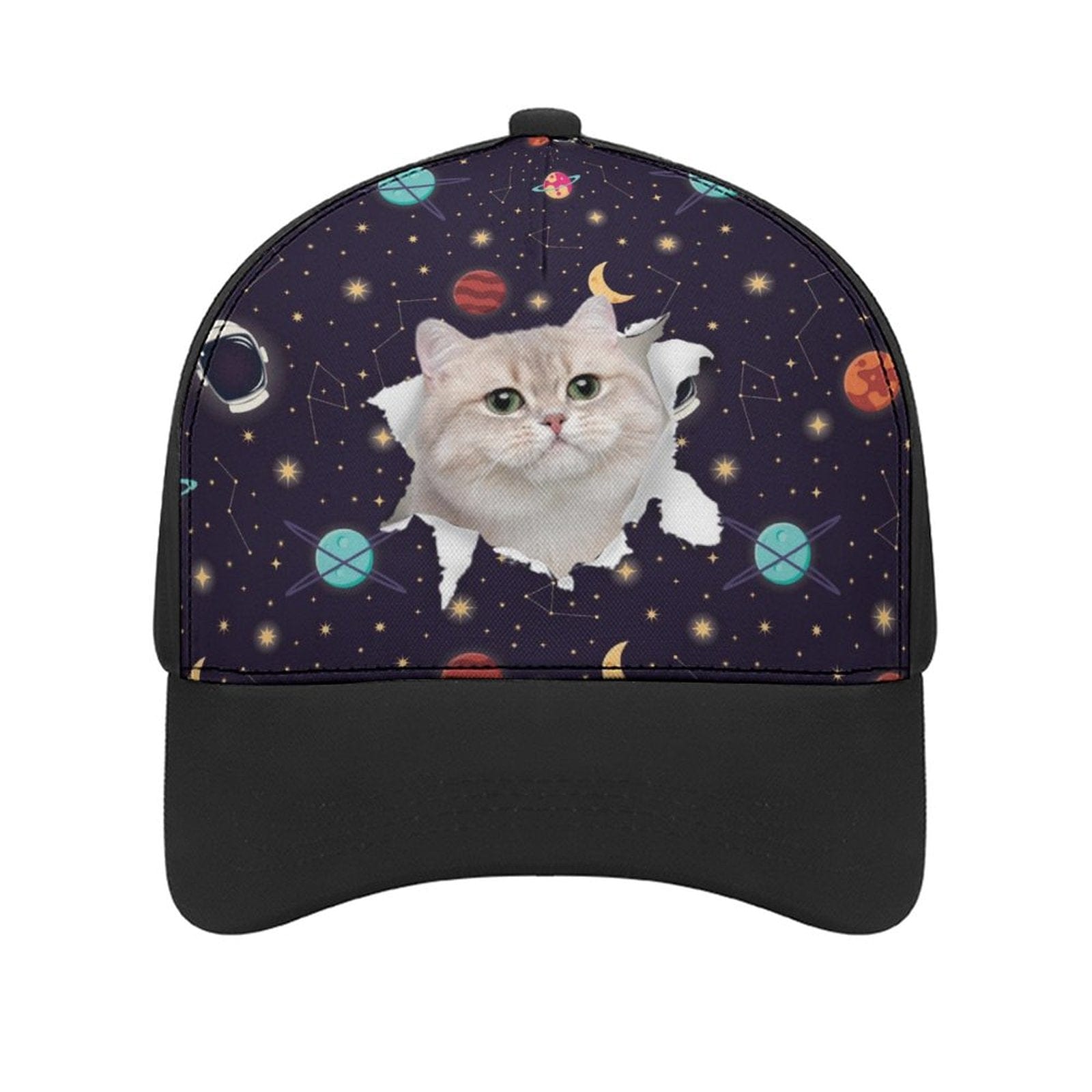 Custom Custom Cat Face Galaxy Unisex Baseball Cap - YesCustom