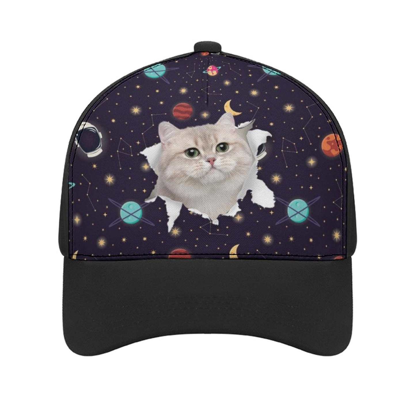 Custom Custom Cat Face Galaxy Unisex Baseball Cap - YesCustom