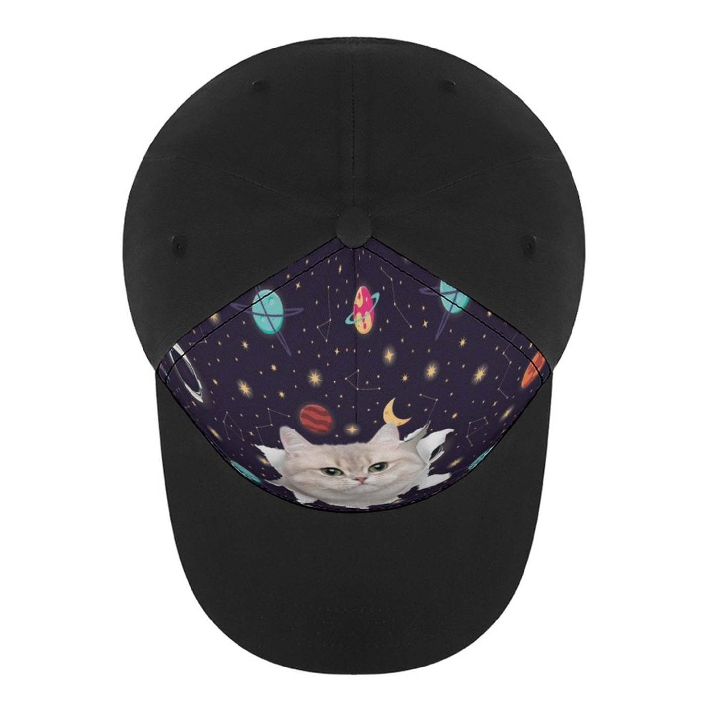Custom Custom Cat Face Galaxy Unisex Baseball Cap - YesCustom