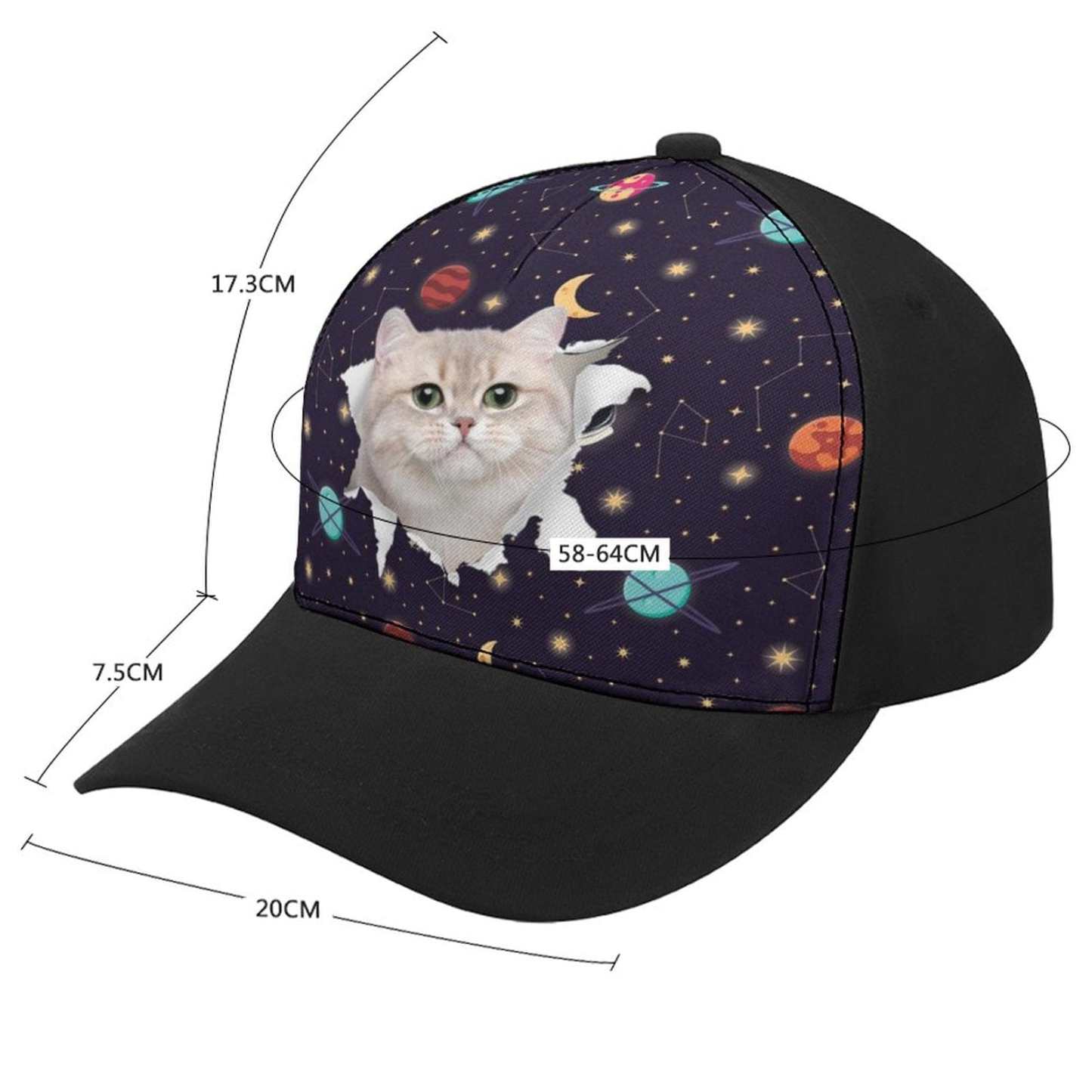 Custom Custom Cat Face Galaxy Unisex Baseball Cap - YesCustom