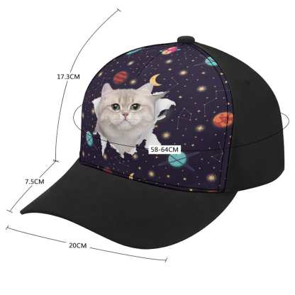 Custom Custom Cat Face Galaxy Unisex Baseball Cap - YesCustom