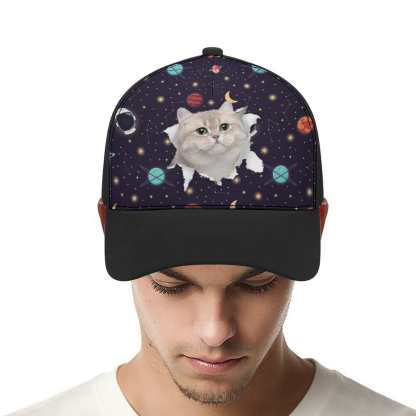 Custom Custom Cat Face Galaxy Unisex Baseball Cap - YesCustom