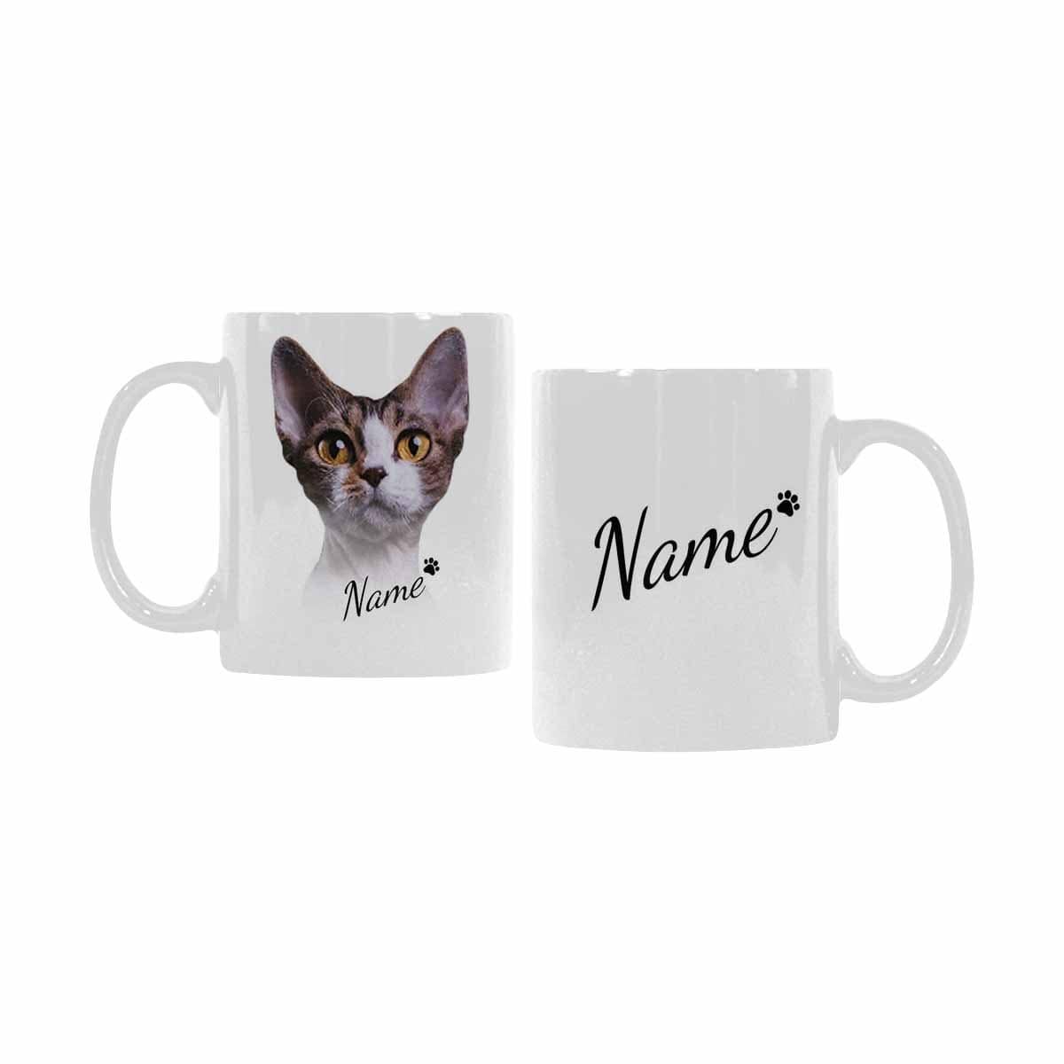 Custom Custom Cat Face&Name Footprint Classical White Mug - YesCustom