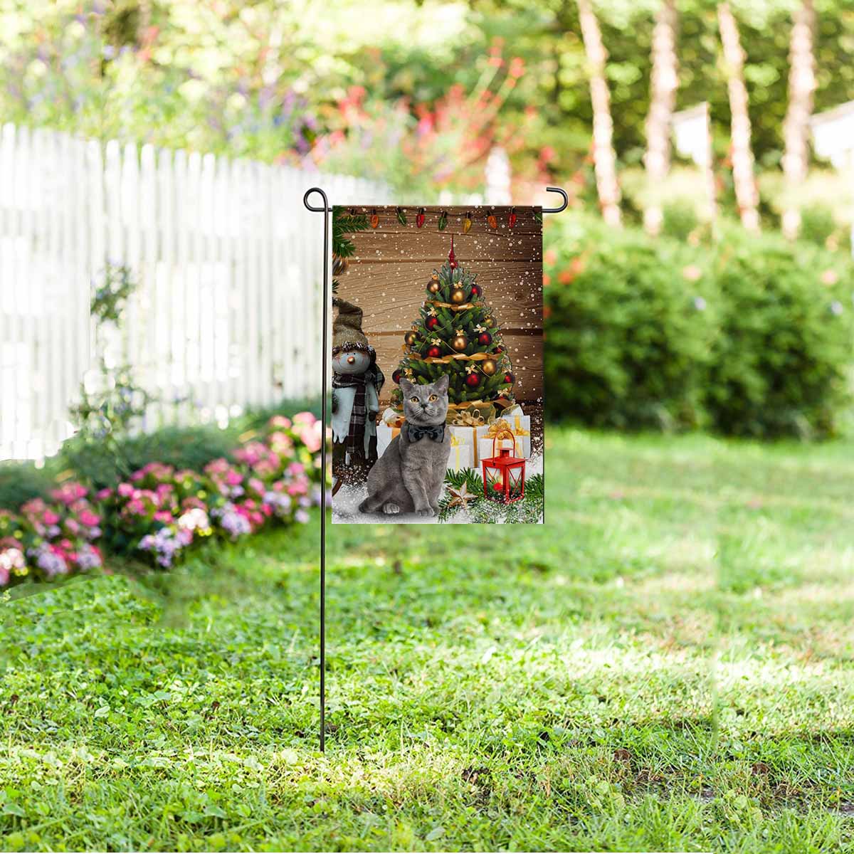 Custom Custom Cat Photo Christmas Tree Garden Flag - YesCustom