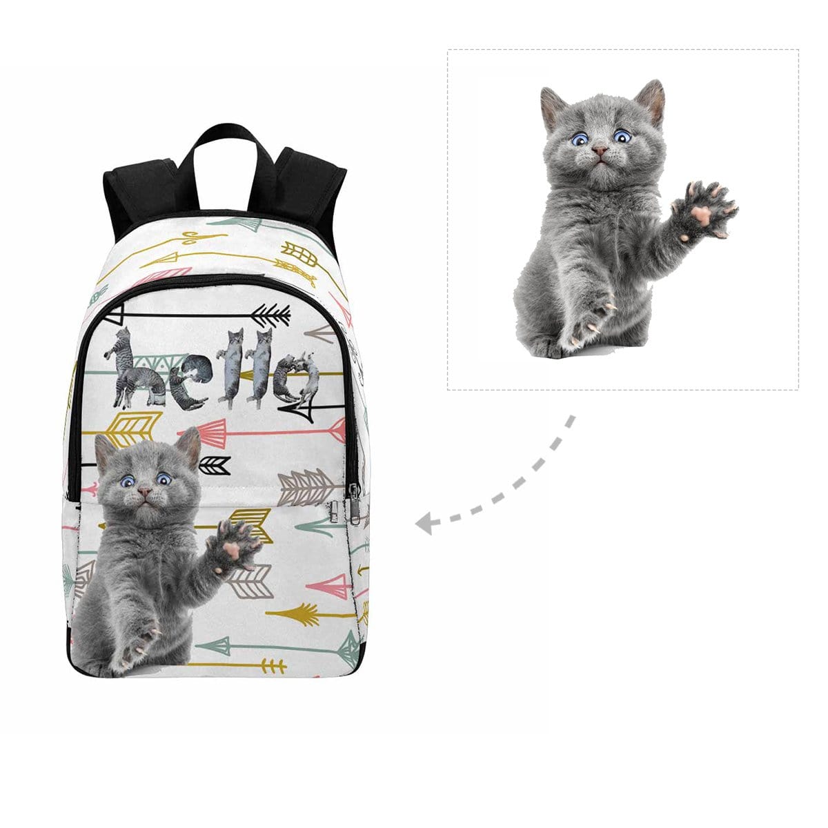 Custom Custom Cat Tribal Arrow Backpack - YesCustom
