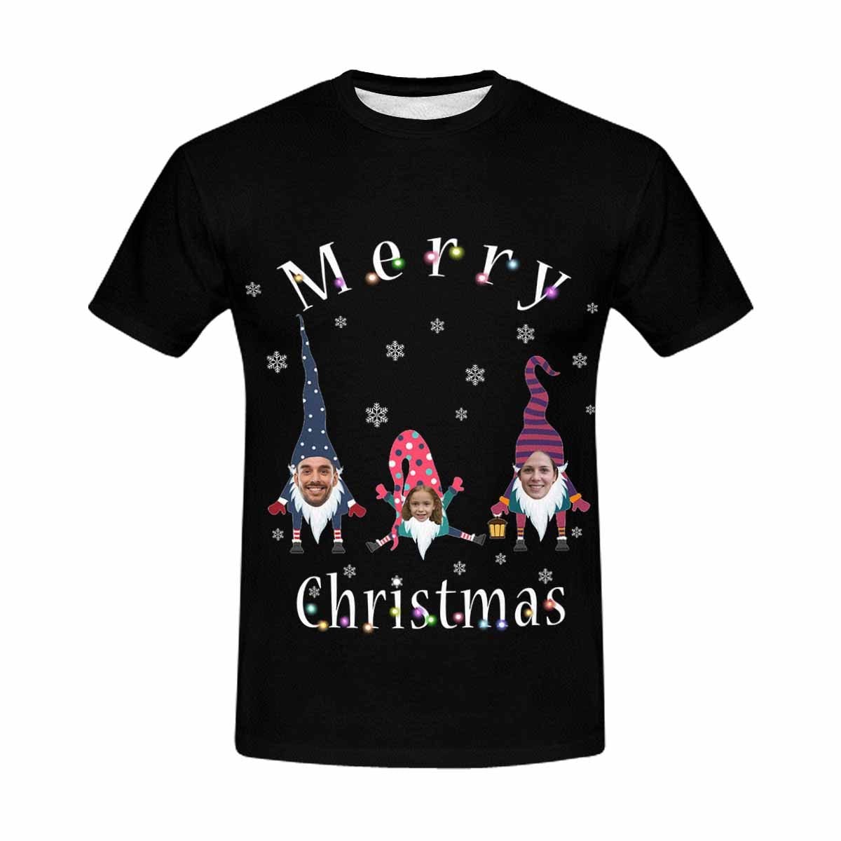 Custom Custom Christmas Family Face Shirts Personalized Men's All Over Print T-shirt for Dad - YesCustom