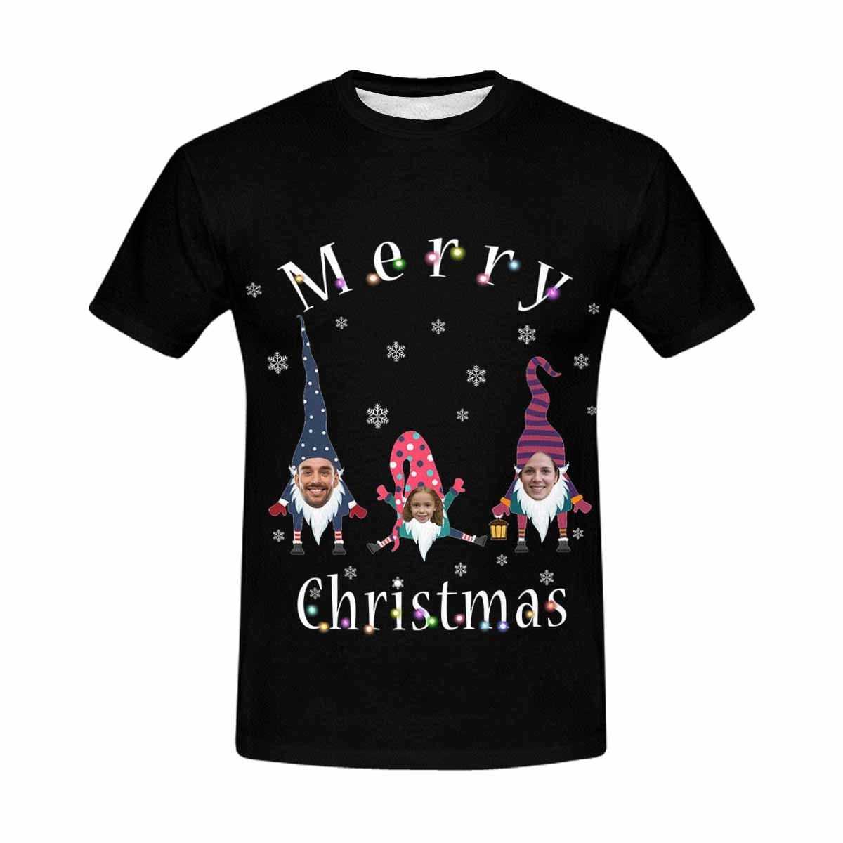 Custom Custom Christmas Family Face Shirts Personalized Men's All Over Print T-shirt for Dad - YesCustom
