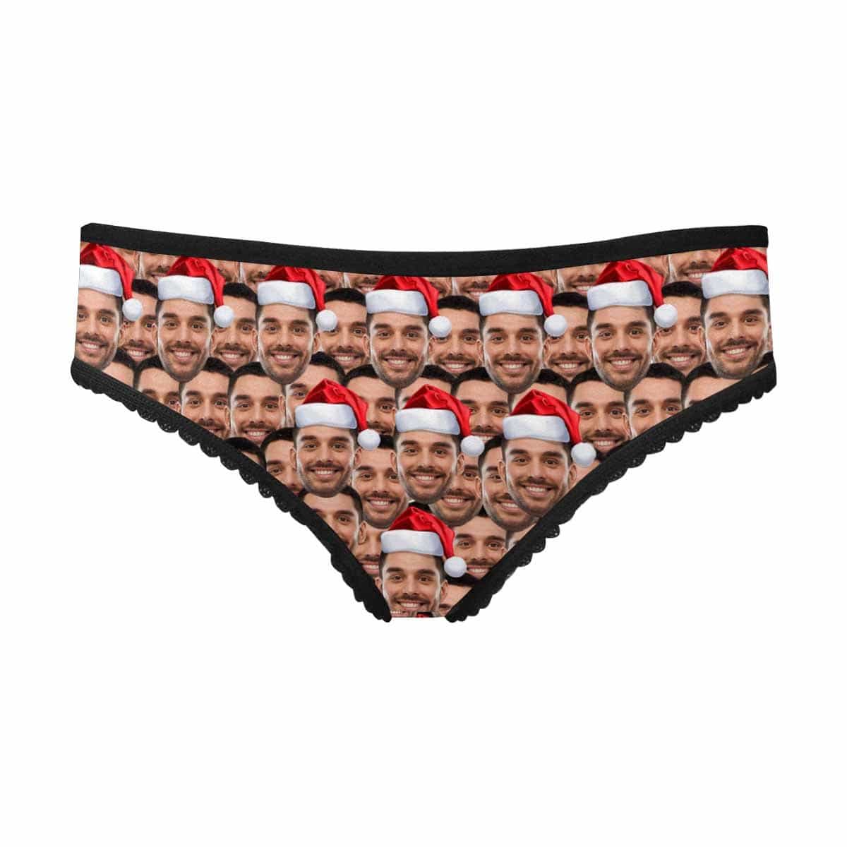 Custom Custom Christmas Hat Women's High-cut Briefs Personalized Face Underwear for Her - YesCustom