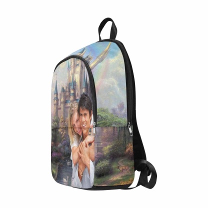 Custom Custom Couple Face Fairy Tale Castle Backpack - YesCustom