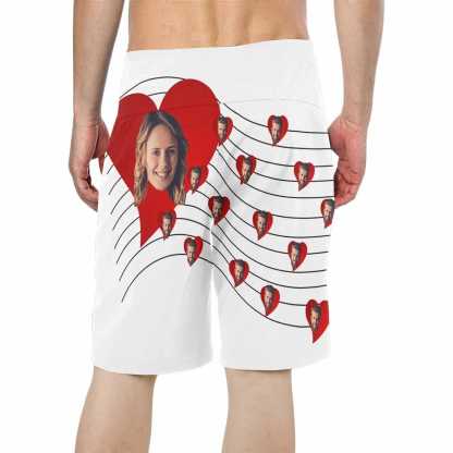 Custom Custom Couple Face Men's Beach Shorts - YesCustom