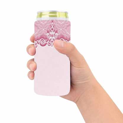 Custom Custom Couple Face Pink Background Can Cooler Wedding Koozies Personalized Can Cooler DIY Cooler for Parties Weddings Events - YesCustom