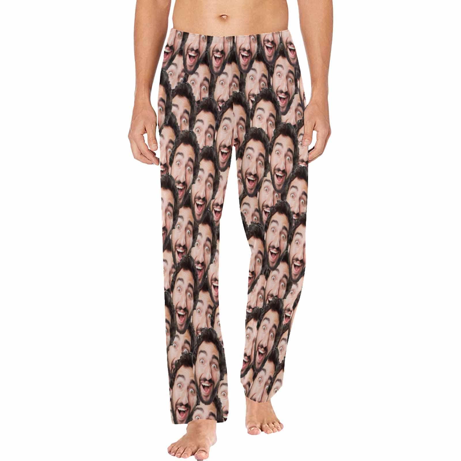 Custom Custom Couple Face Seamless Sleepwear Personalized Women's&Men's Slumber Party Long Pajama Pants - YesCustom