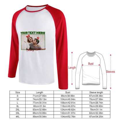 Custom Custom Couple Face Three Quarter Sleeve T-Shirt Multiple Colors Men's Casual Basic Soft Sports Raglan Baseball Tee Shirts For Christmas - YesCustom