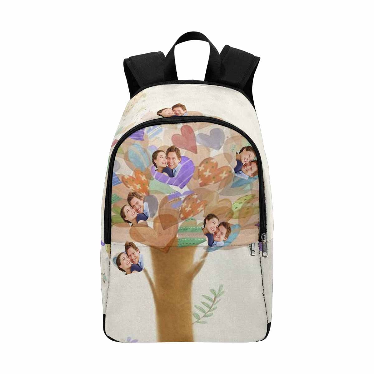 Custom Custom Couple Face Tree of Love Heart Backpack - YesCustom