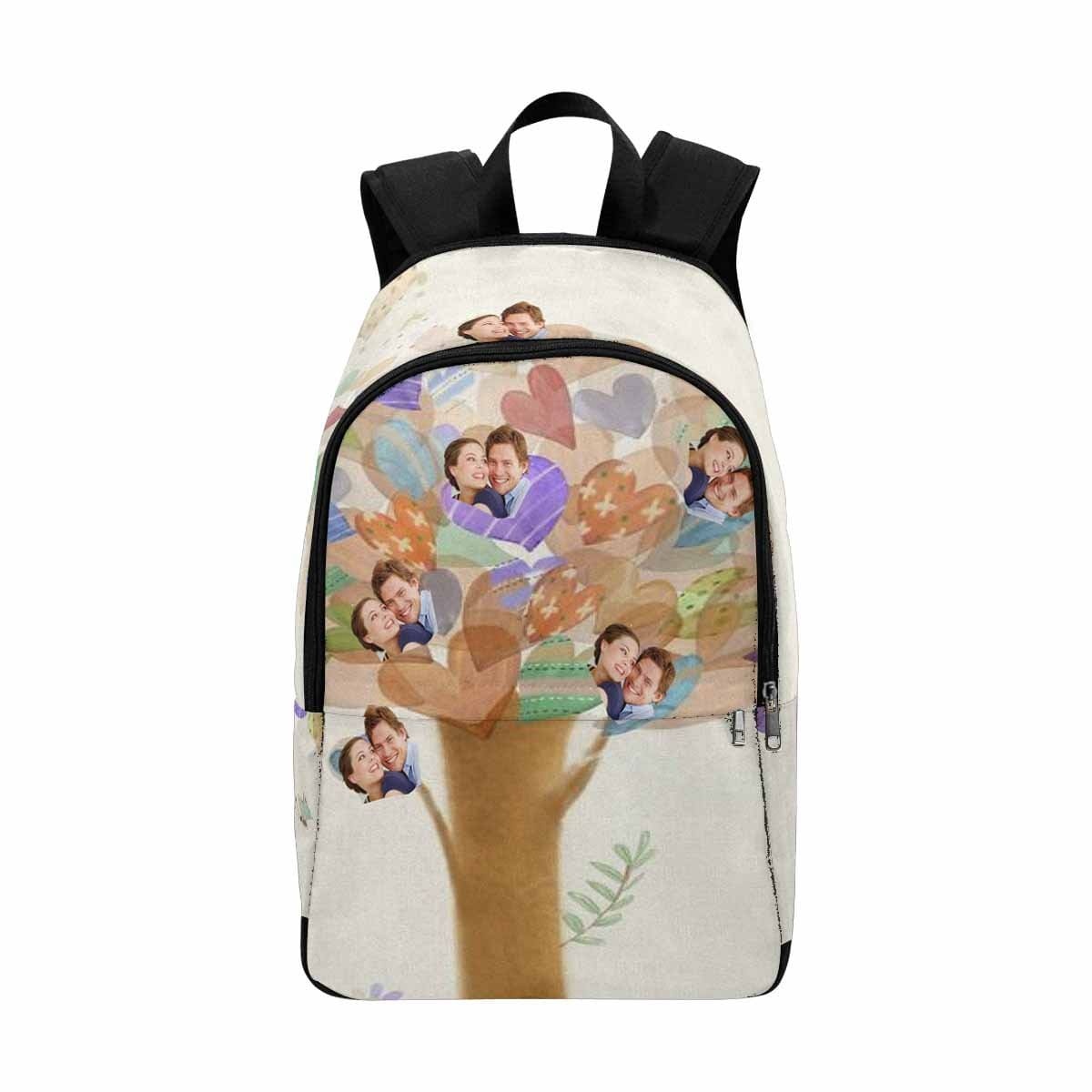 Custom Custom Couple Face Tree of Love Heart Backpack - YesCustom