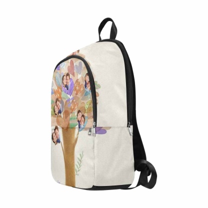 Custom Custom Couple Face Tree of Love Heart Backpack - YesCustom