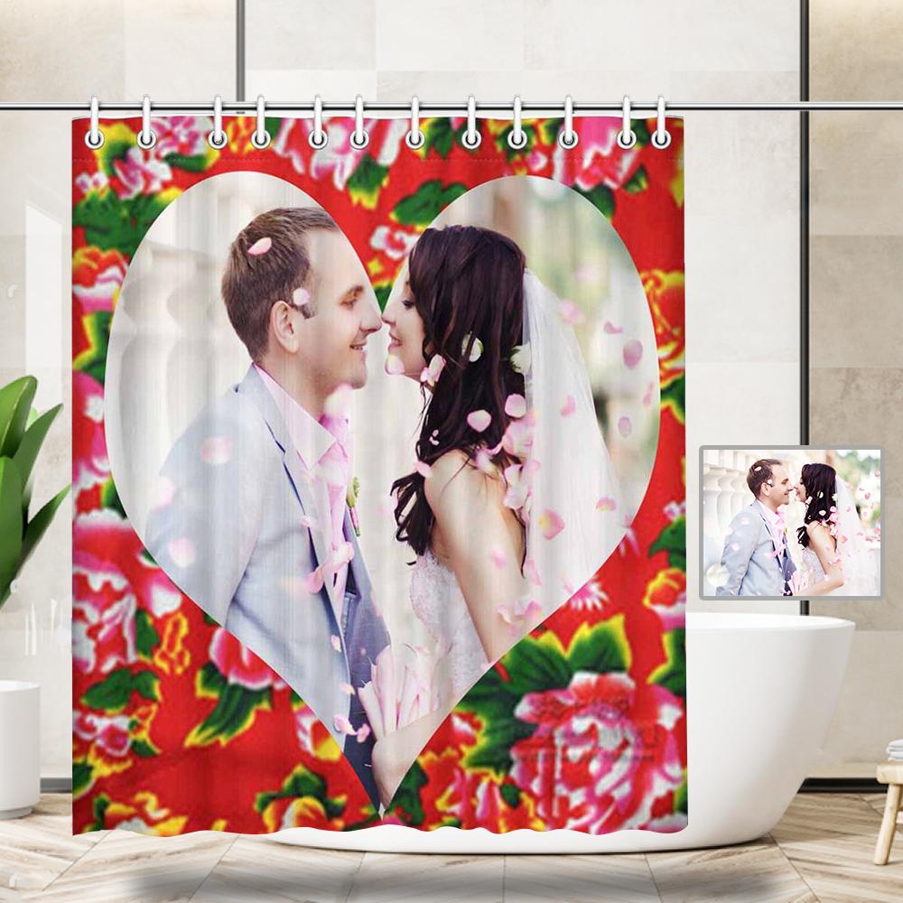 Custom Custom Couple Flower Shower Curtain 66"x72" - YesCustom