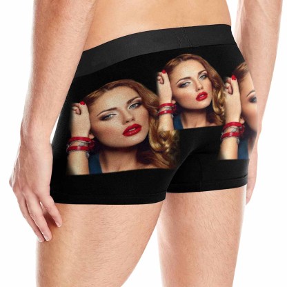 Custom Custom Couple Matching Briefs with Face Personalized Photo Underwear Made For Couple Valentine's Day Gift - YesCustom