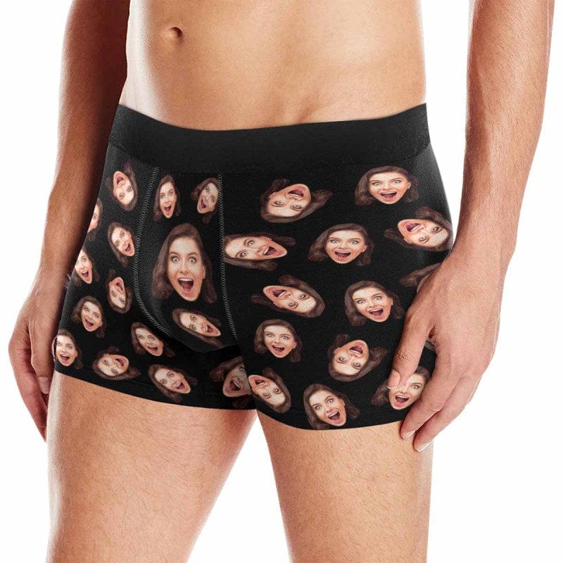 Custom Custom Couple Matching Lingerie Briefs with All Funny Face Personalized Photo Underwear For Couple Valentine's Day Gift - YesCustom