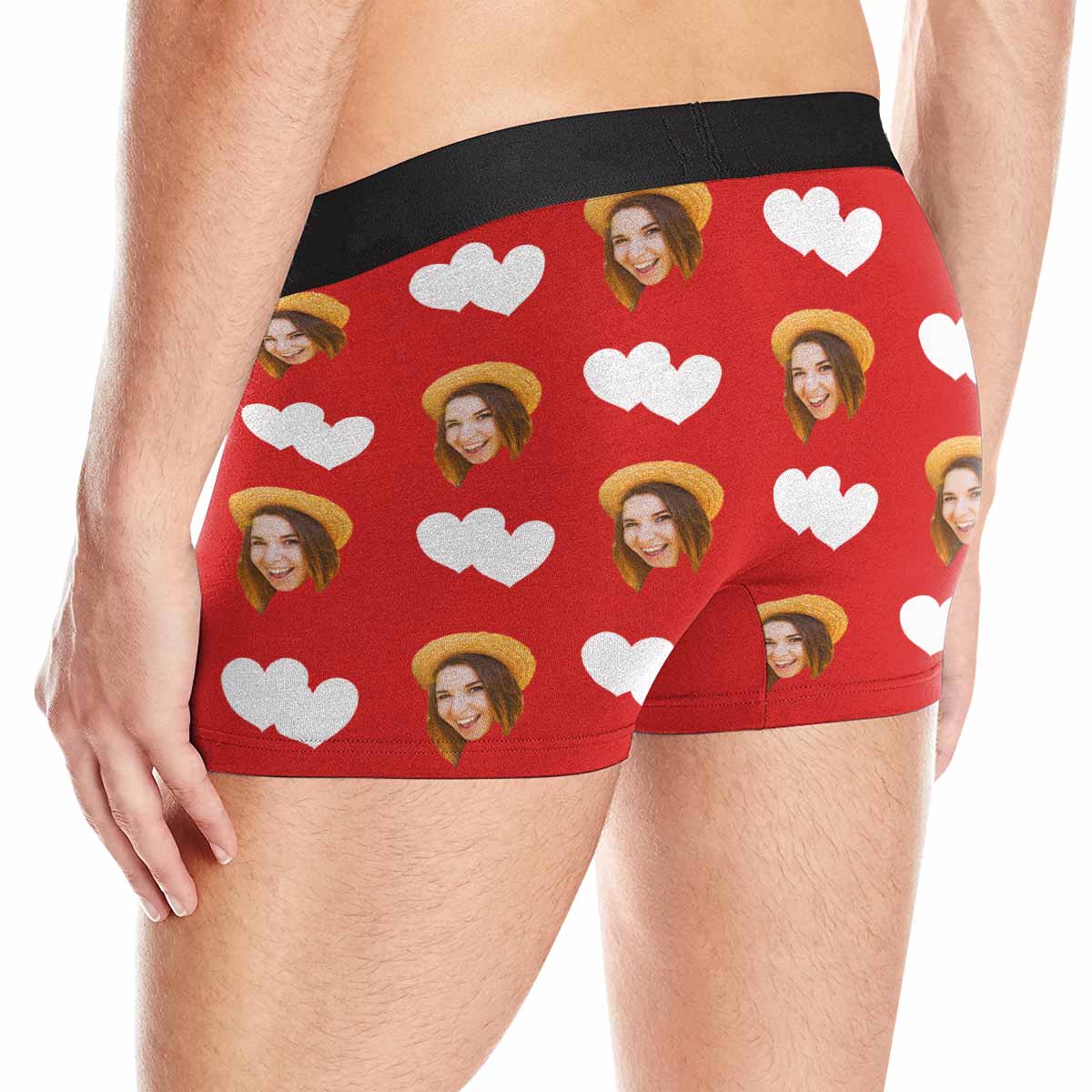 Custom Custom Couple Matching Lingerie Briefs with Face Heart Personalized Photo Underwear For Couple Valentine's Day Gift - YesCustom