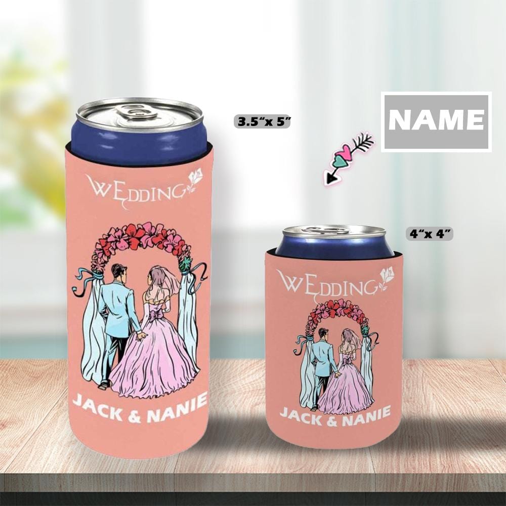 Custom Custom Couple Name Wedding Ceremony Wedding Koozies Personalized Reusable DIY Cooler for Parties Weddings Events - YesCustom