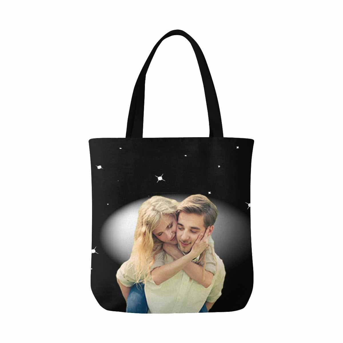 Custom Custom Couple Night Sky Canvas Tote Bag - YesCustom