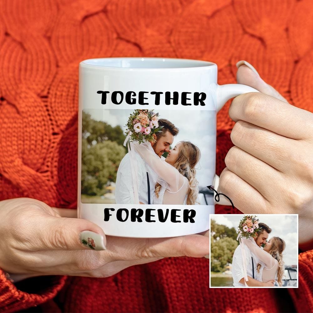 Custom Custom Couple Photo Together Forever Personalized Morphing Mug - YesCustom