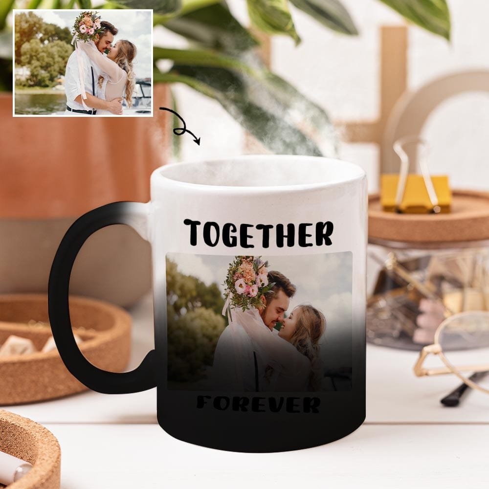 Custom Custom Couple Photo Together Forever Personalized Morphing Mug - YesCustom