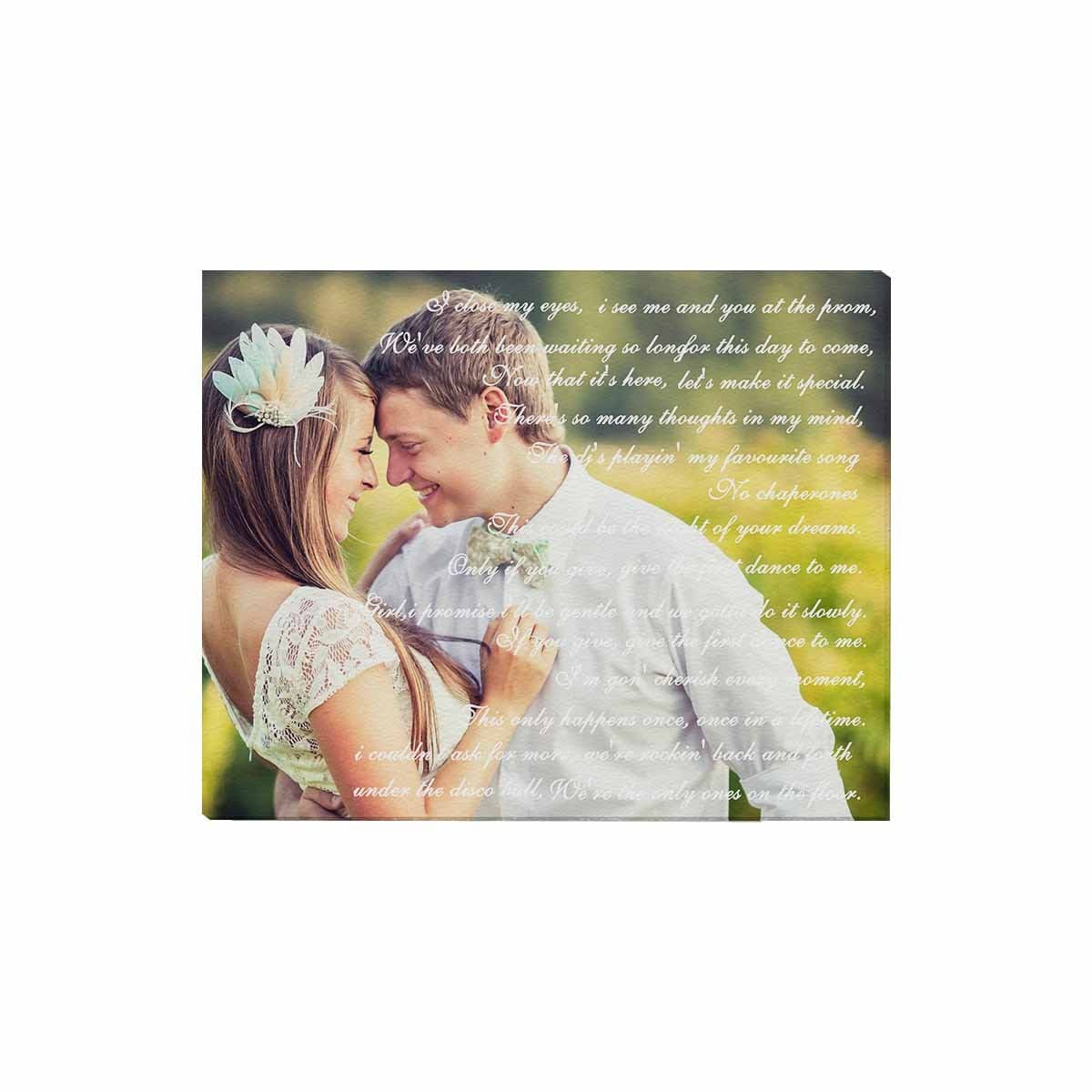 Custom Custom Couple Wedding First Dance Song Canvas Print 20"x16" - YesCustom