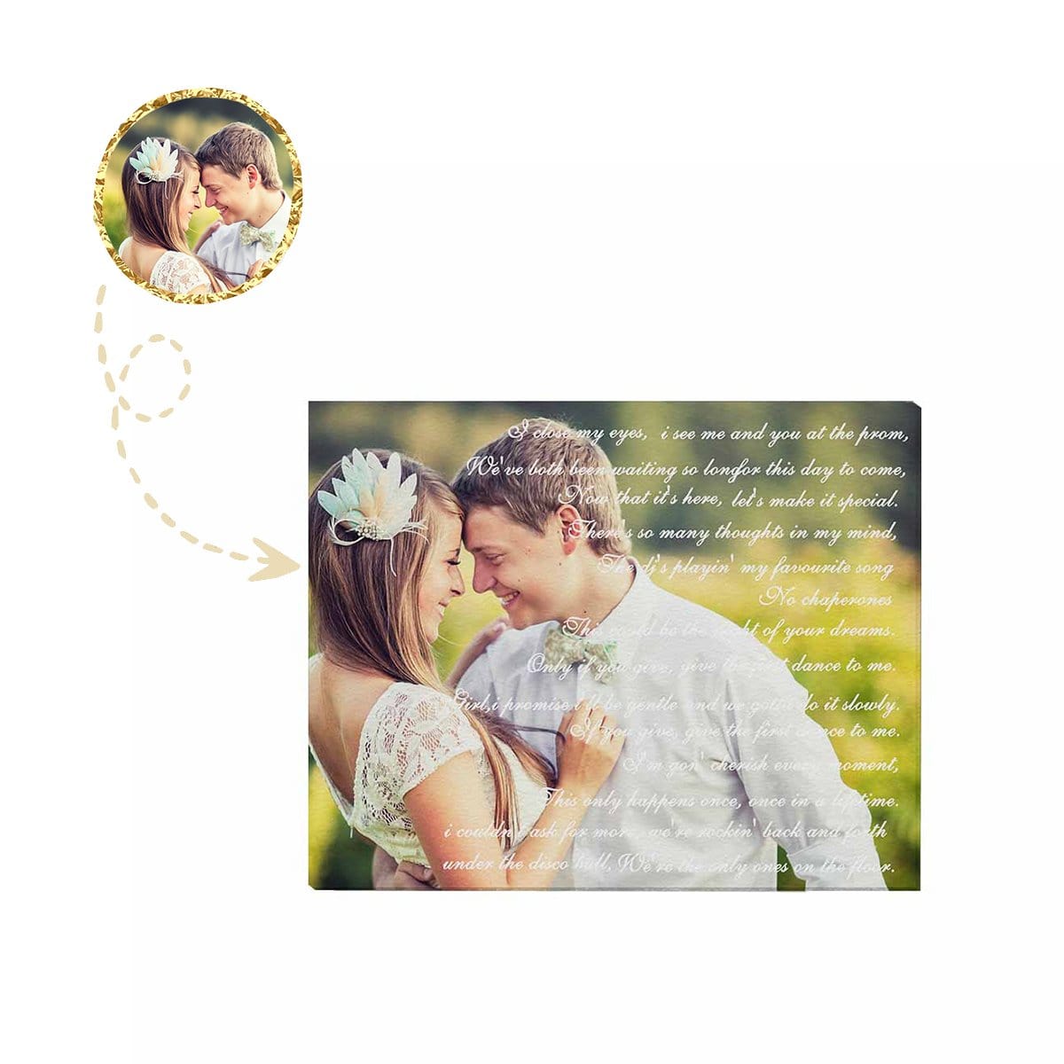 Custom Custom Couple Wedding First Dance Song Canvas Print 20"x16" - YesCustom