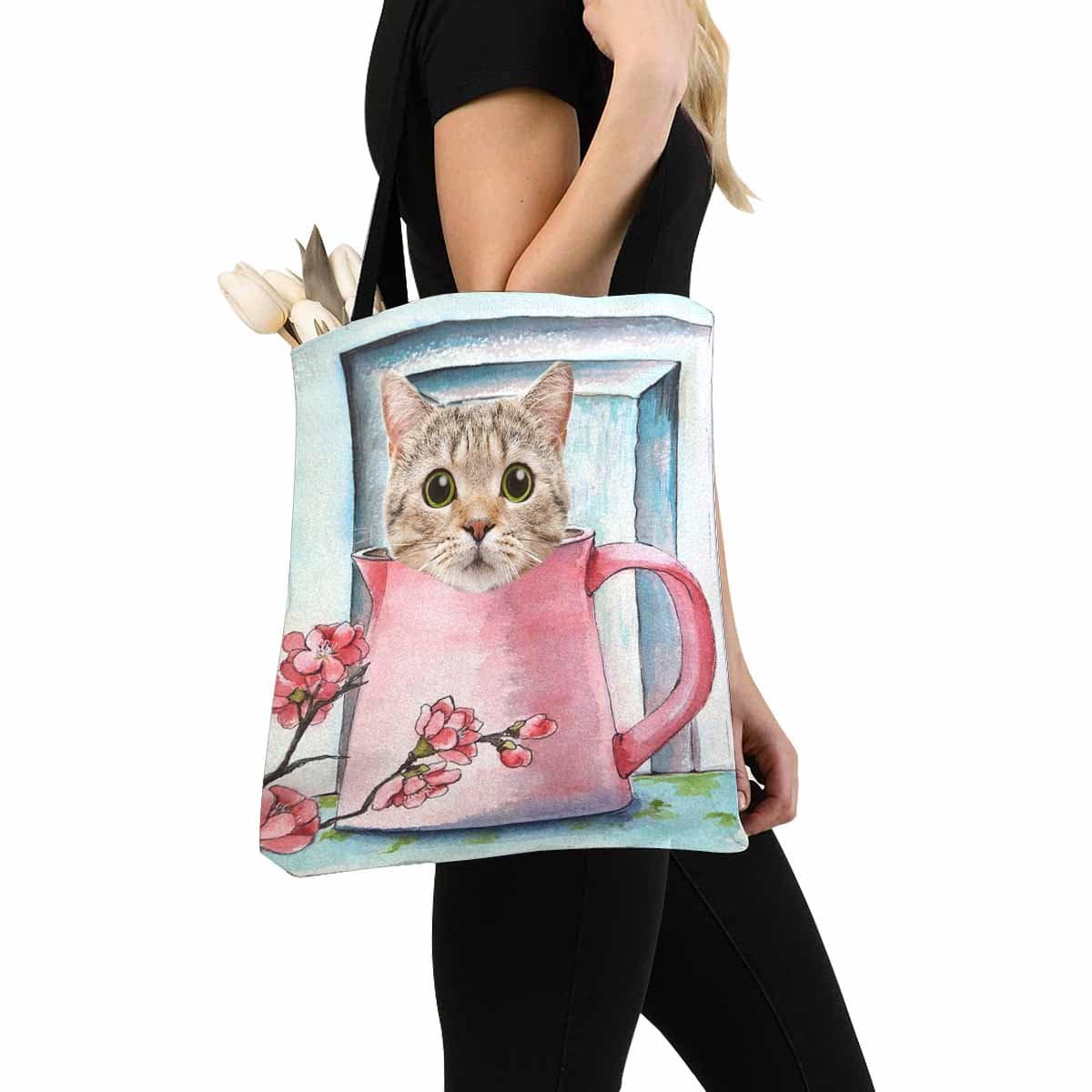 Custom Custom Cute Cat Face Canvas Tote Bag - YesCustom