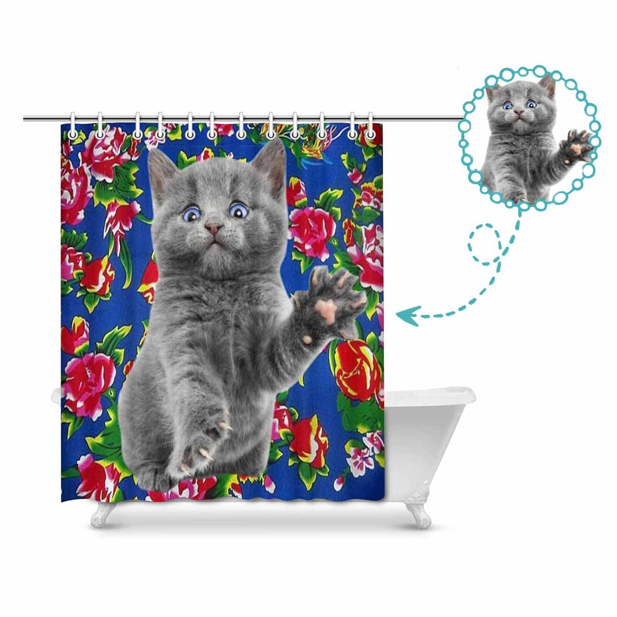 Custom Custom Cute Pet Shower Curtain 66"x72" - YesCustom
