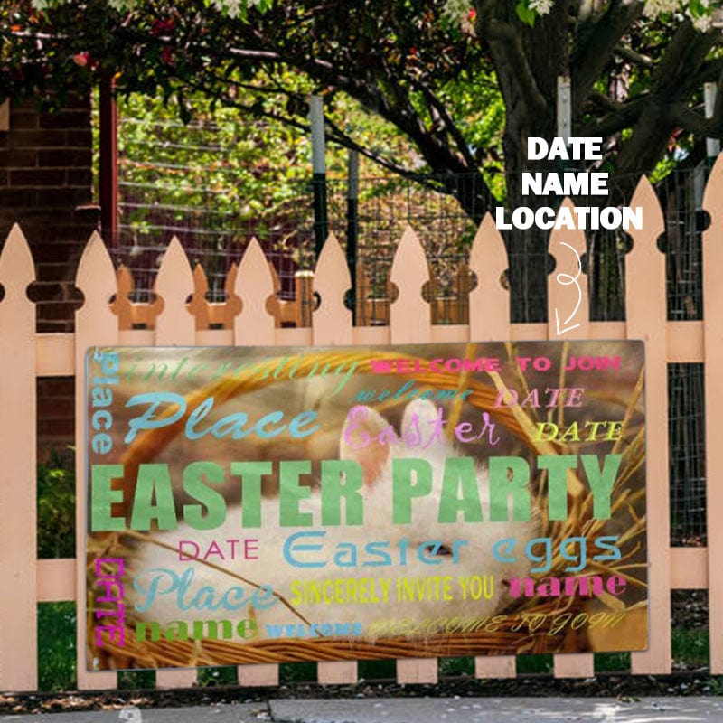 Custom Custom Date&Name&Location Celebration Easter Flag, Decorations Indoor Outdoor - YesCustom