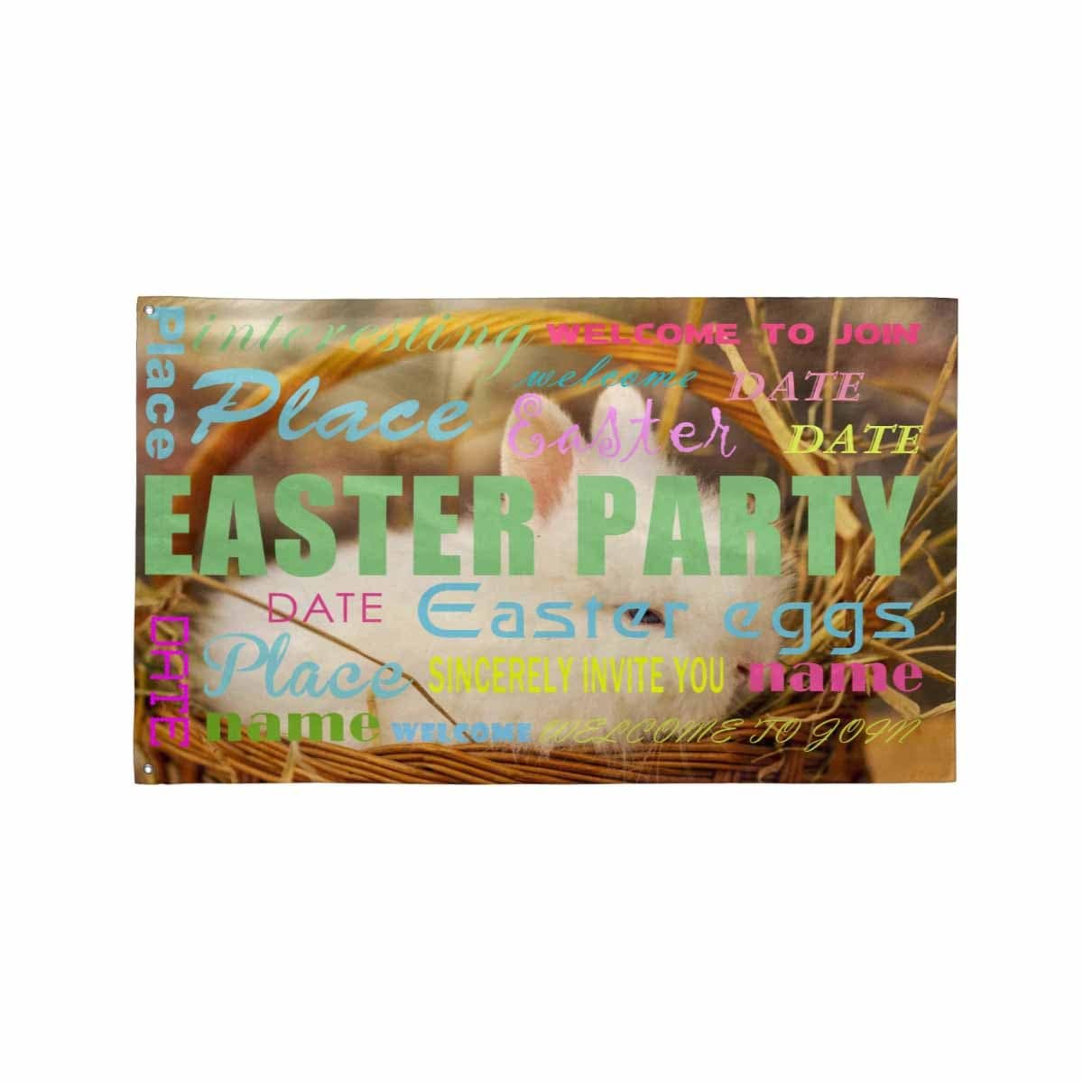 Custom Custom Date&Name&Location Celebration Easter Flag, Decorations Indoor Outdoor - YesCustom
