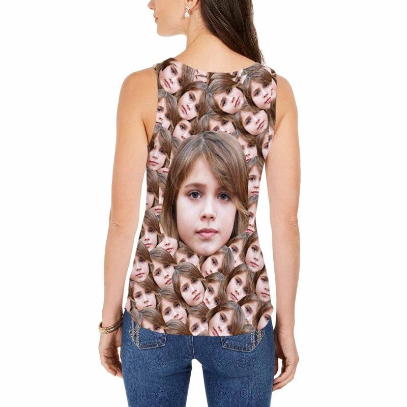 Custom Custom Daughter Face Tops Personalized Women's All Over Print Tank Tops for Her - YesCustom