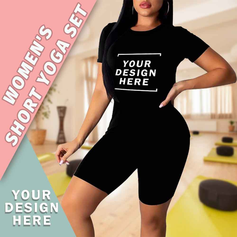 Custom Custom Design Yourself Women's Short Yoga Set - YesCustom