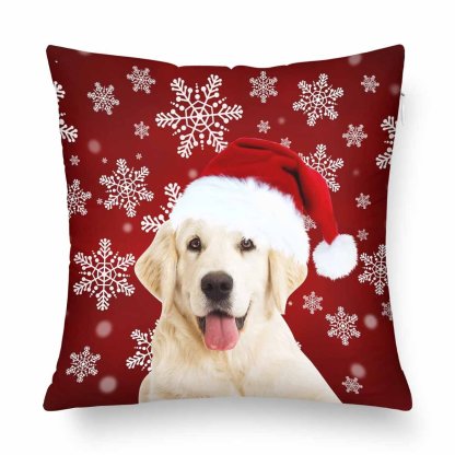 Custom Custom Dog Christmas Snowflake Throw Pillow Cover - YesCustom