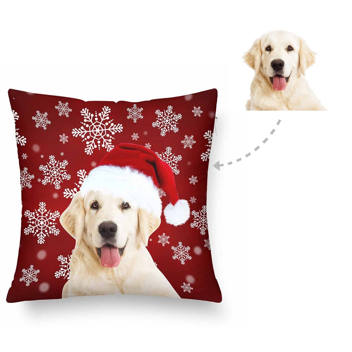 Custom Custom Dog Christmas Snowflake Throw Pillow Cover - YesCustom