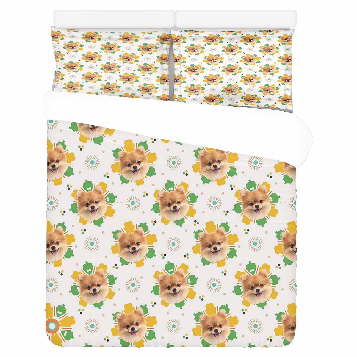 Custom Custom Dog Face 3-Piece Bedding Set - YesCustom